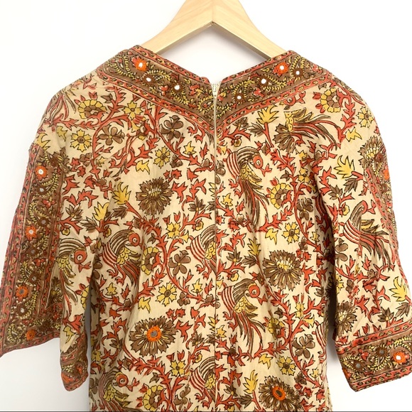 1970s Boho Ramona Rull Hand Block Print Maxi Dress - Picture 4 of 13